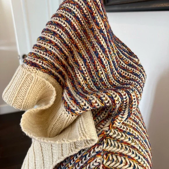 Long SWEATER w/hood - Multi-color Cotton knit - SALE! - Picture 9 of 16